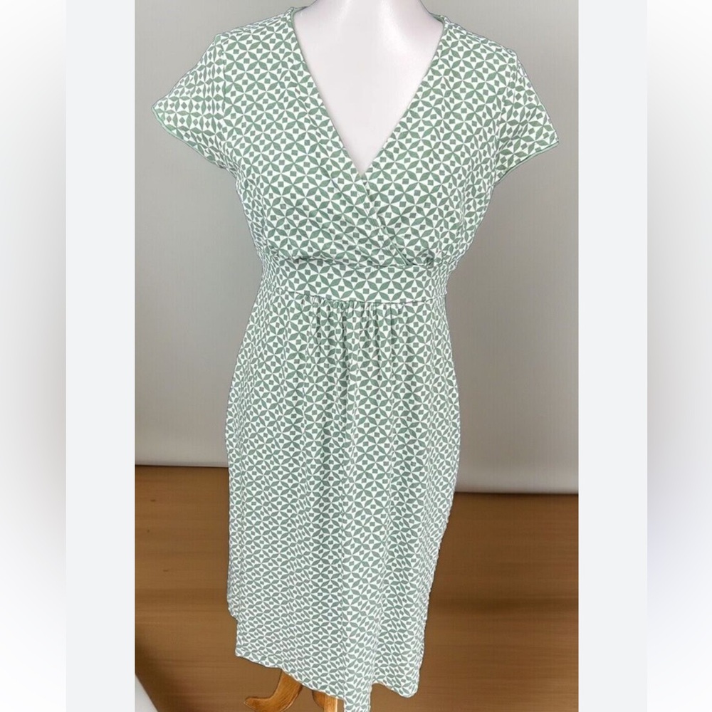 Boden Teal and White Midi Dress